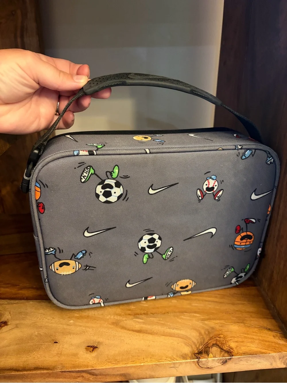 Nike Grey Graphic Lunch Bag with White Logo